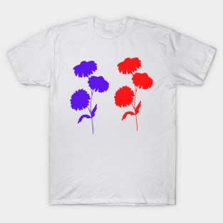 red blue flower texture T-Shirt